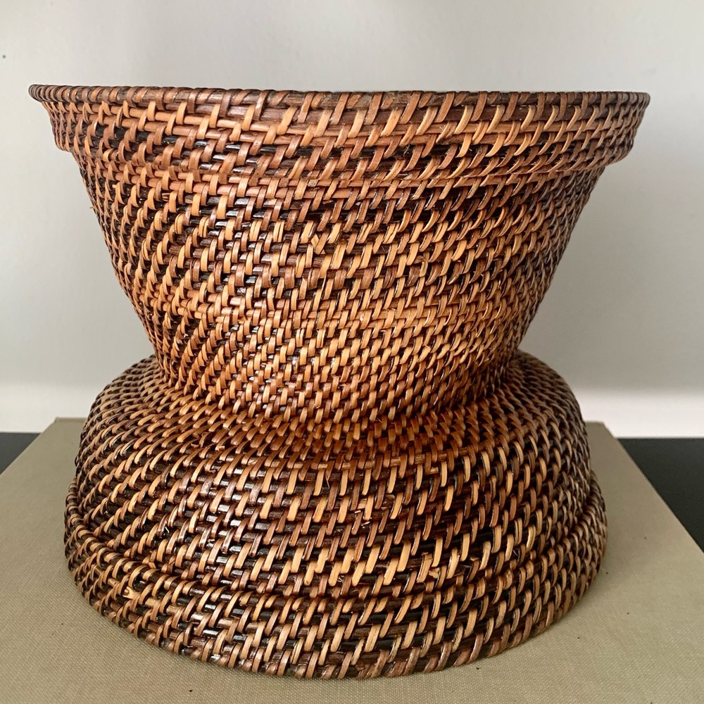 Woven Rattan Elevated Bowl
